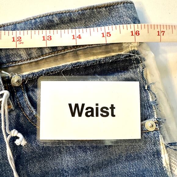 Frame Atelier Azul Sheer Insert Side & Top Border Mesh Denim Shorts Sz 29 NWT - Picture 6 of 9